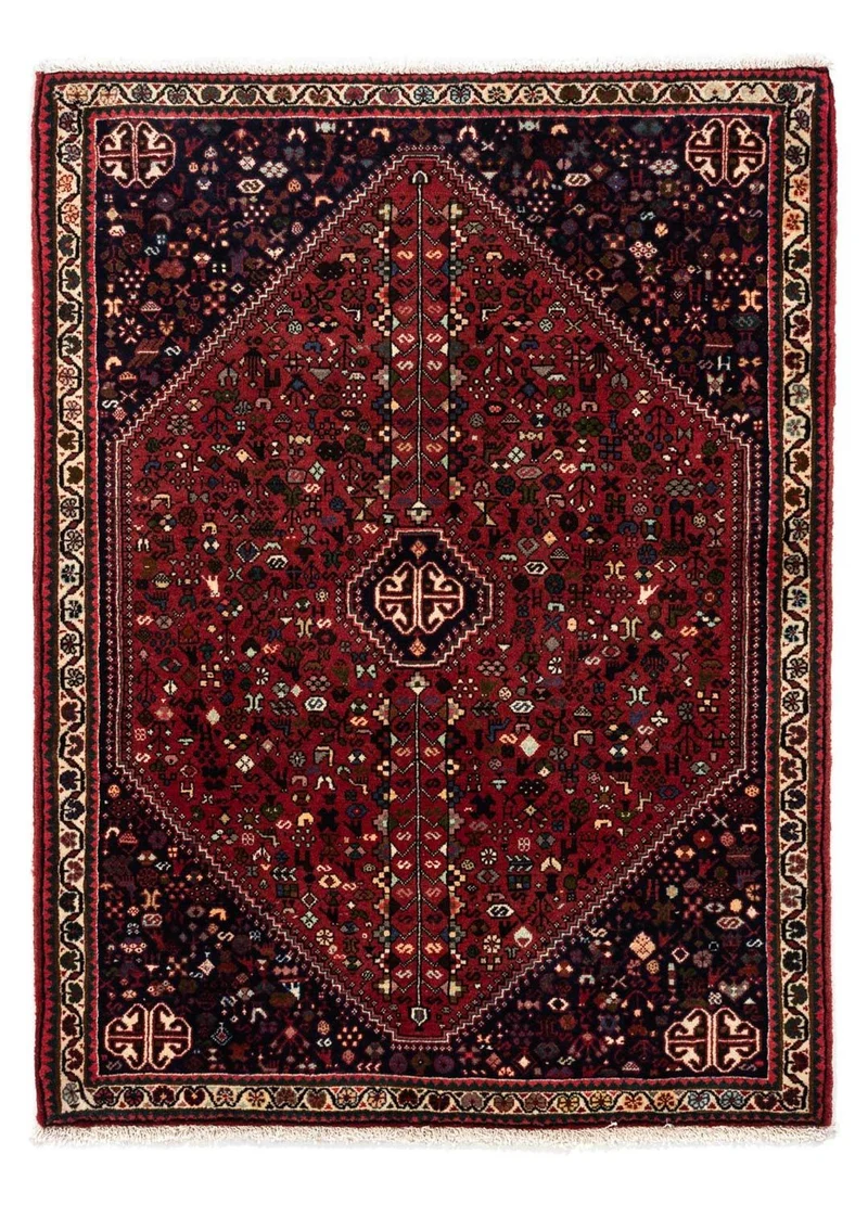 Abadeh Teppich 110x152cm - Perserteppich - dunkelrot