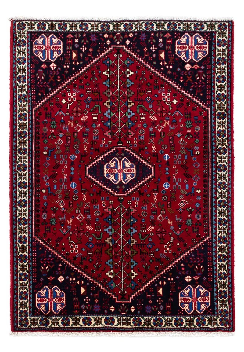 Abadeh Teppich 100x148cm - Perserteppich - dunkelrot