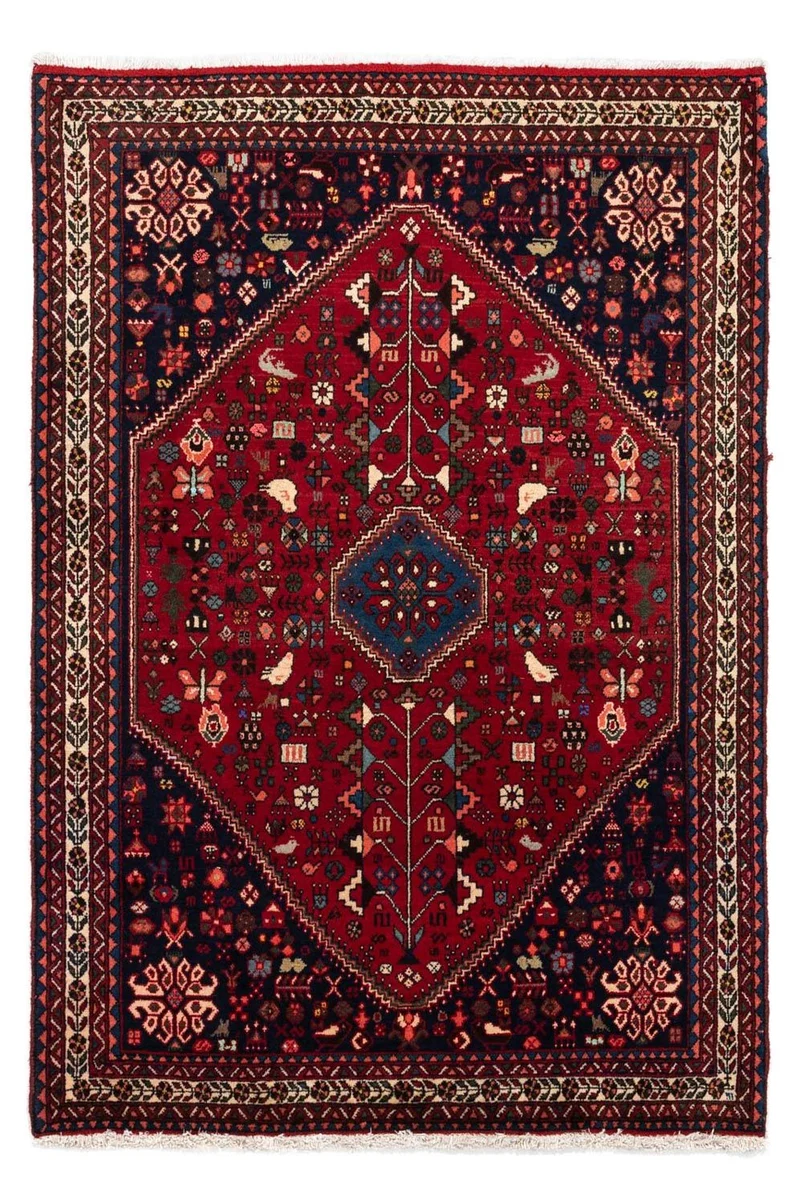 Abadeh Teppich 100x145cm - Perserteppich - dunkelrot