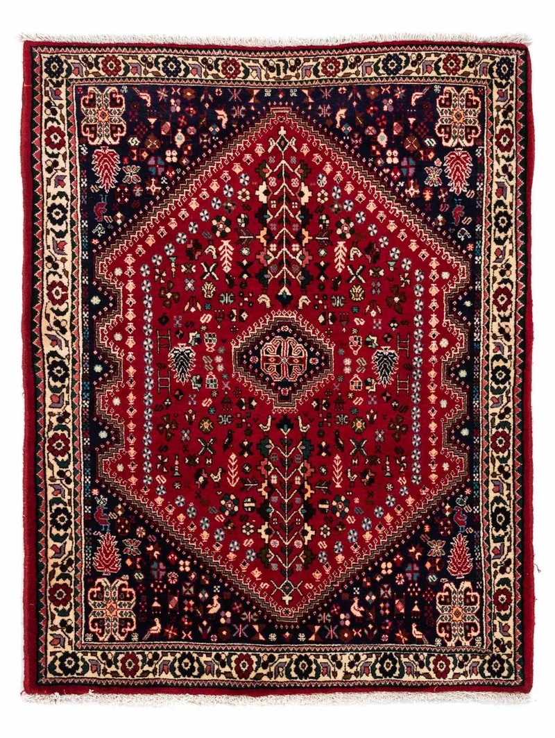 Abadeh Teppich 108x148cm - Perserteppich - dunkelrot