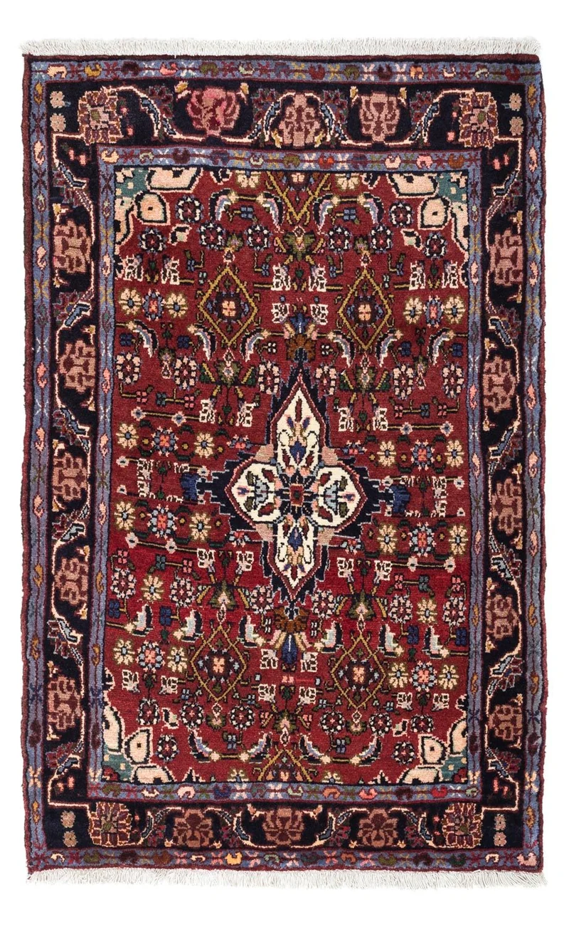 Qaraja Teppich 83x130cm - Perserteppich - dunkelrot