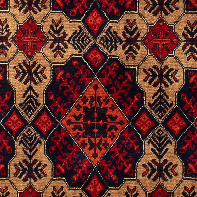 Afghan Teppich 98x144cm - Orientteppich - dunkelrot
