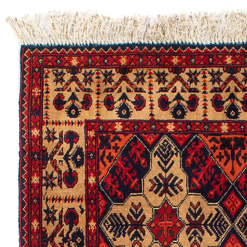 Afghan Teppich 98x144cm - Orientteppich - dunkelrot