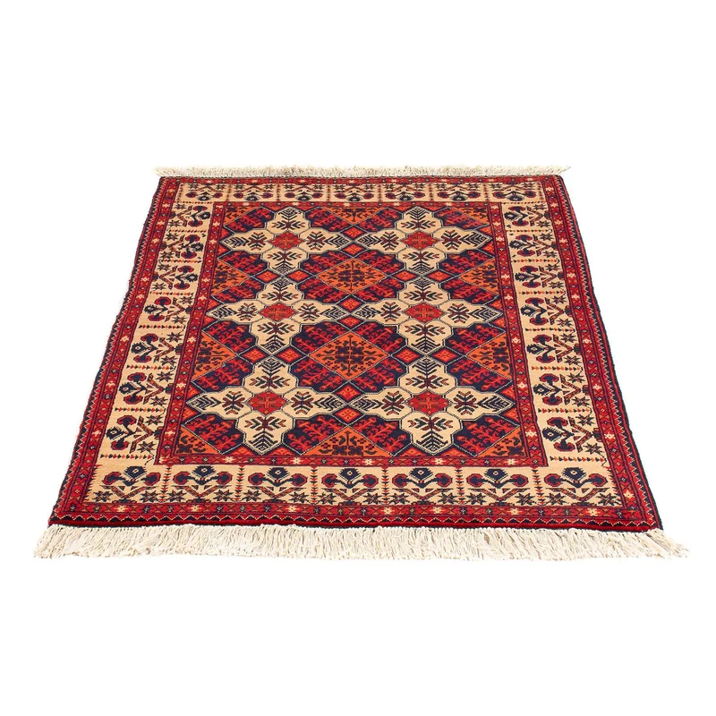 Afghan Teppich 98x144cm - Orientteppich - dunkelrot