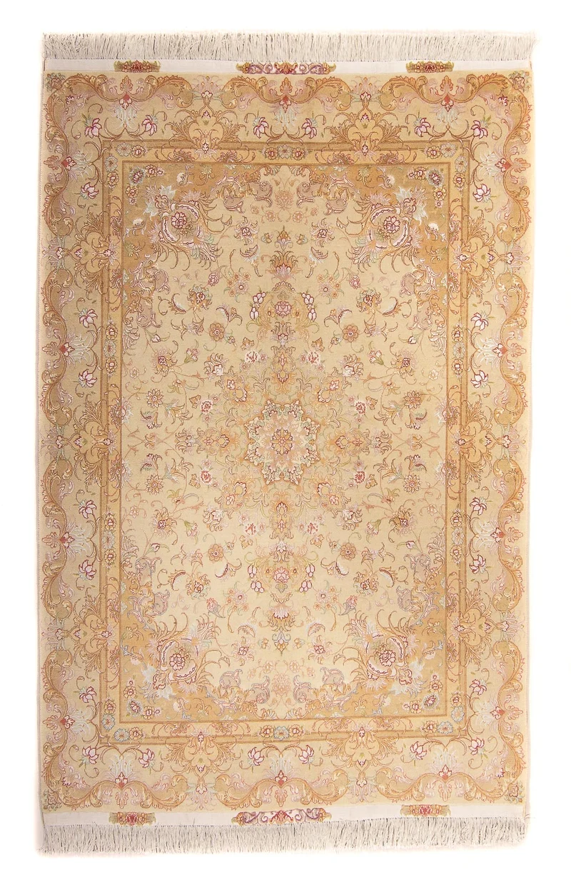 Täbriz - 60 Raj Teppich 150x200cm - Perserteppich - beige