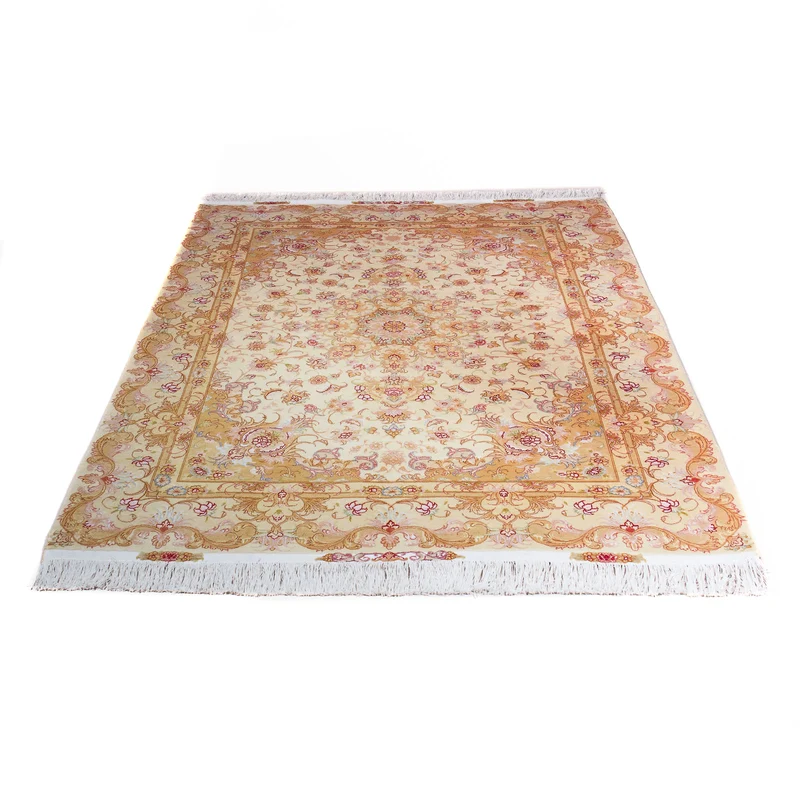 Täbriz - 60 Raj Teppich 150x200cm - Perserteppich - beige