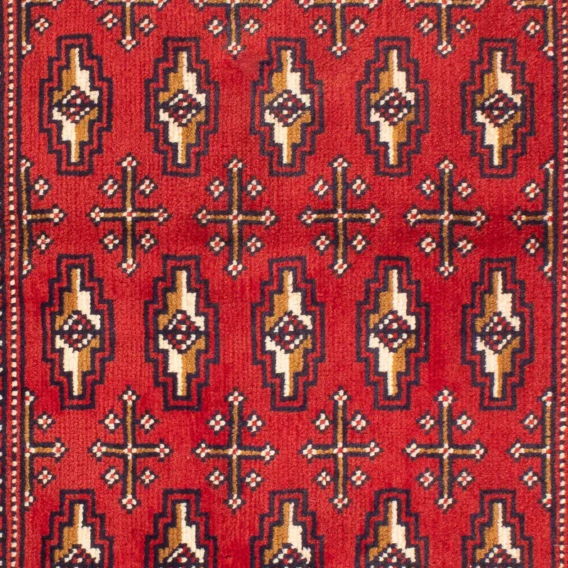 Turkaman Teppich 50 x 100 cm - dunkelrot