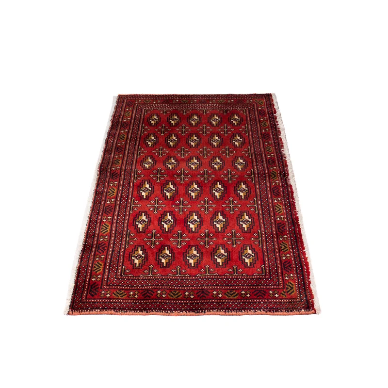 Turkaman Teppich 50 x 100 cm - dunkelrot