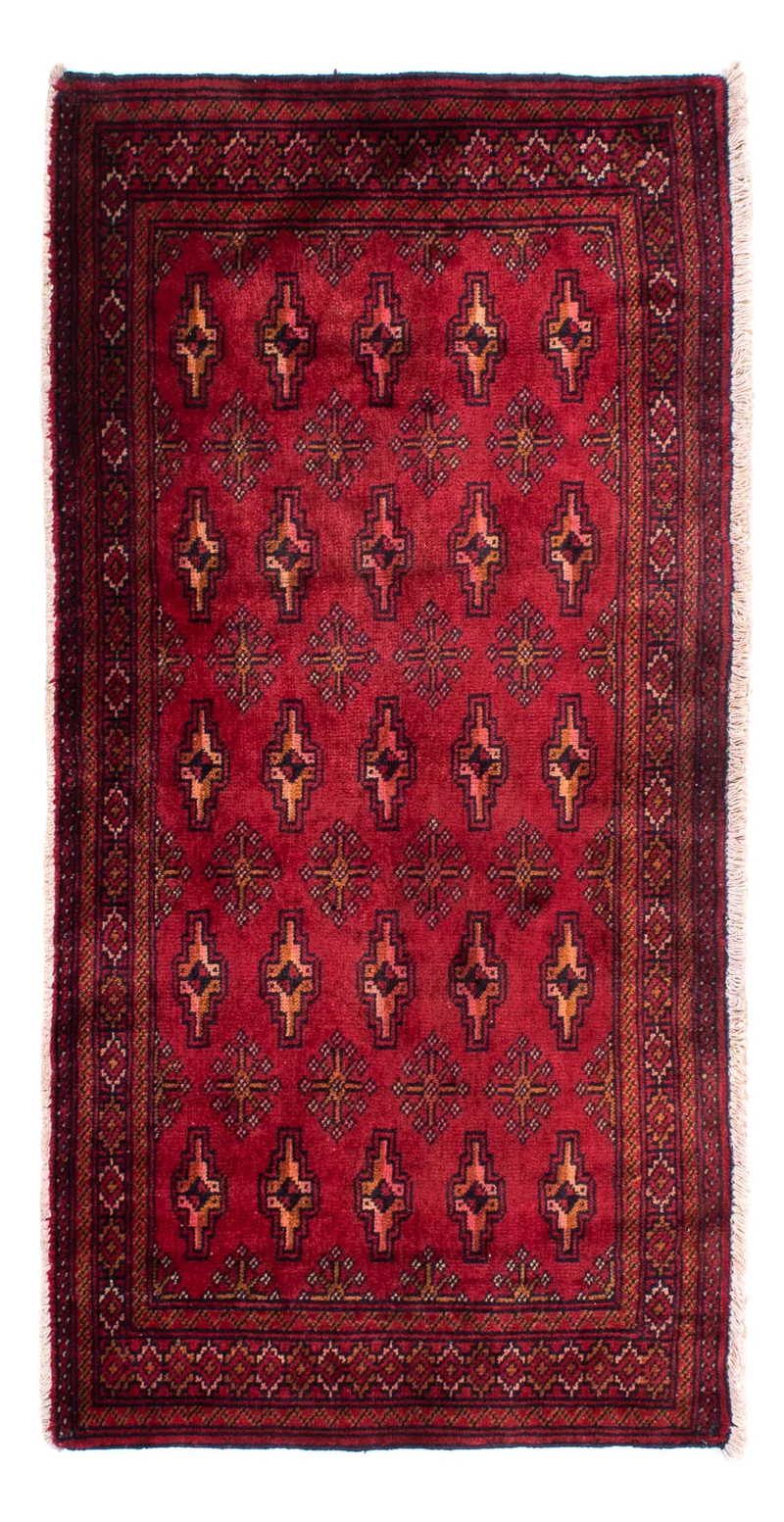 Turkaman Teppich 60 x 130 cm - dunkelrot