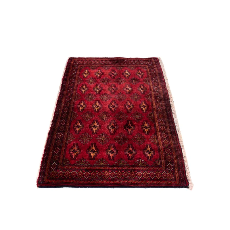 Turkaman Teppich 60 x 130 cm - dunkelrot