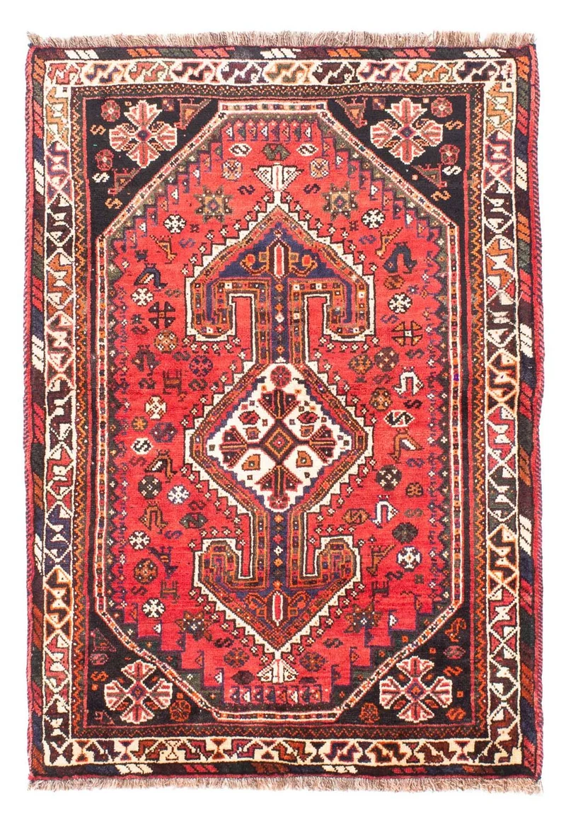 Shiraz Teppich 110x160cm - Perserteppich - dunkelrot