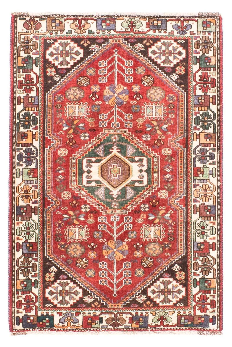 Ghashghai Teppich 103x152cm - Perserteppich - dunkelrot