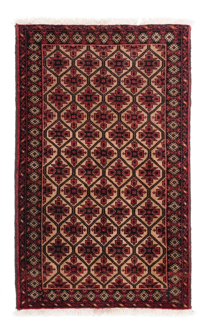Belutsch Teppich 84x146cm - Orientteppich - hellbraun