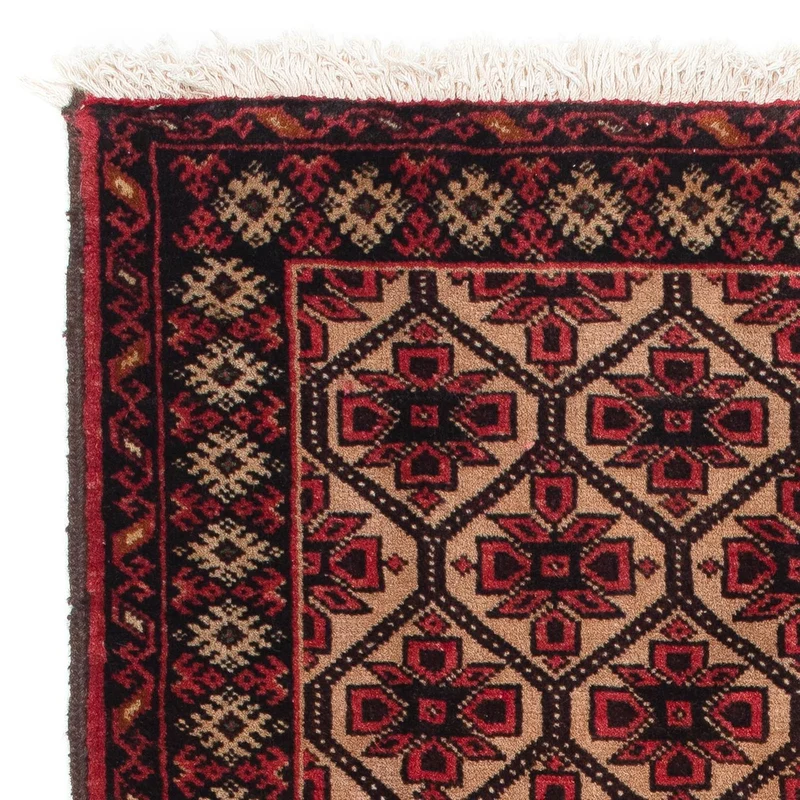 Belutsch Teppich 84x146cm - Orientteppich - hellbraun