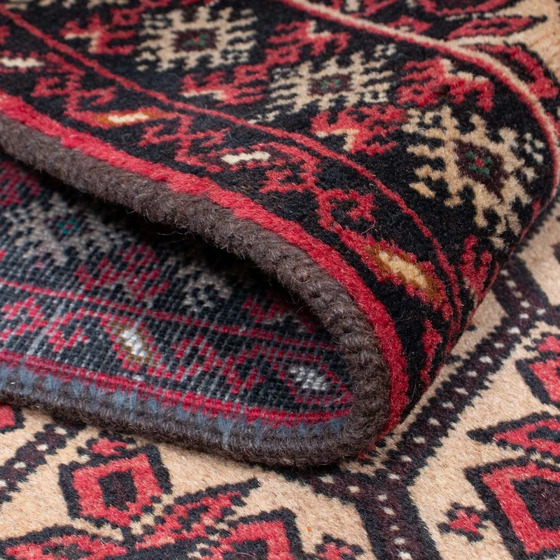 Belutsch Teppich 84x146cm - Orientteppich - hellbraun