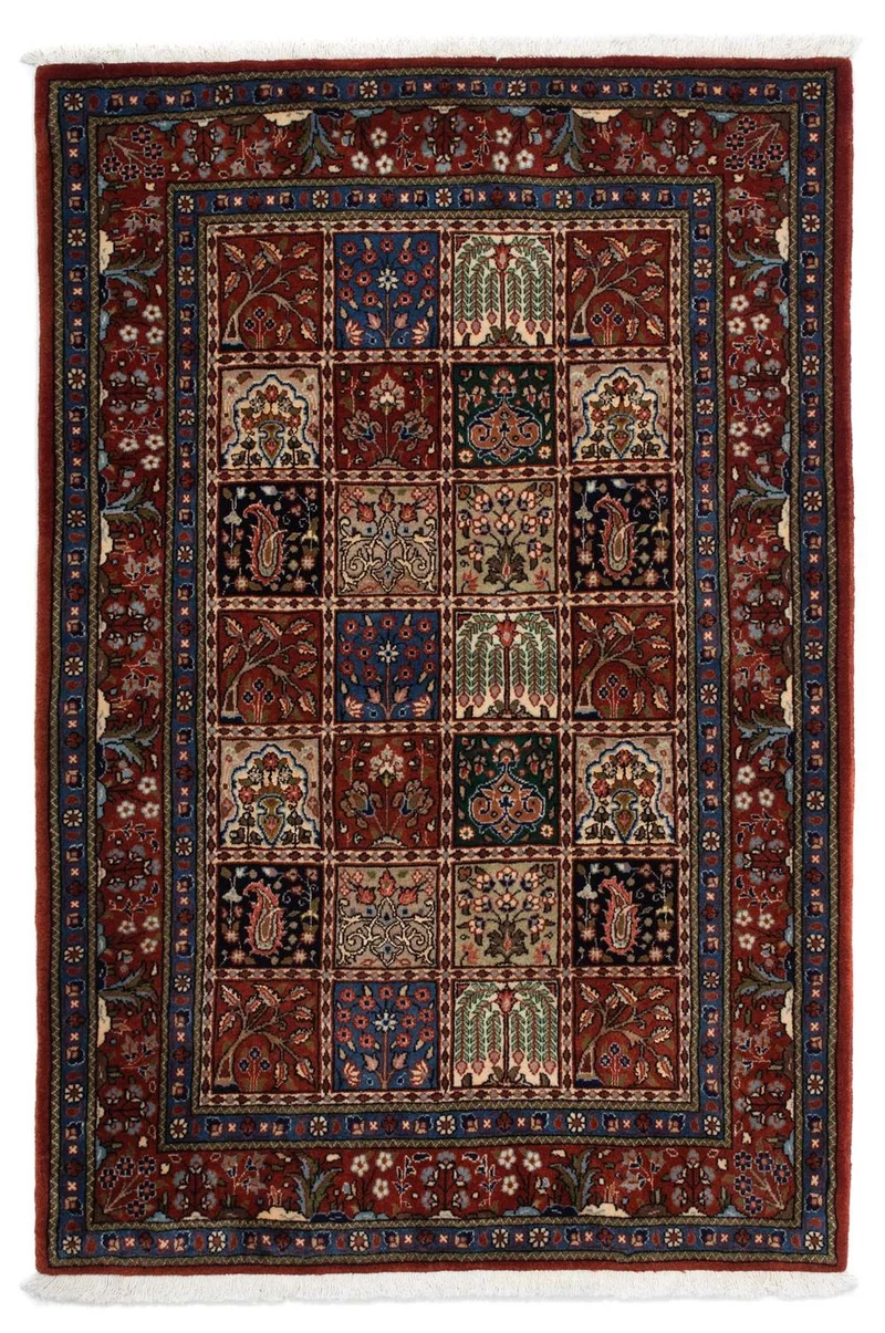 Moud Teppich 102x156cm - Perserteppich - dunkelrot