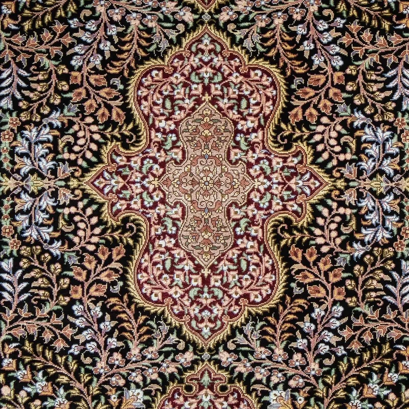 Ghom Teppich 60x86cm - Perserteppich - dunkelblau