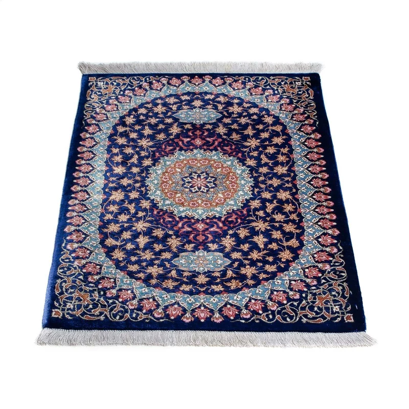 Ghom Teppich 55x80cm - Perserteppich - dunkelblau
