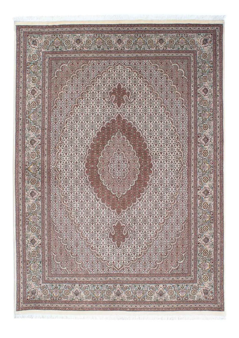 Täbriz - 50 Raj Teppich 150x210cm - Perserteppich - hellbraun