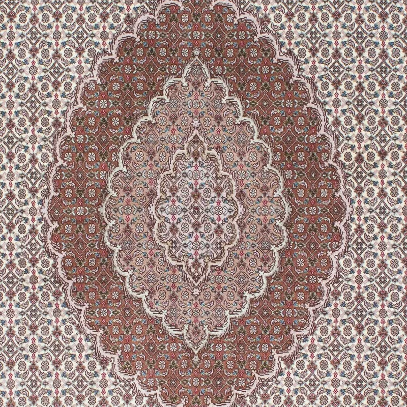 Täbriz - 50 Raj Teppich 150x210cm - Perserteppich - hellbraun