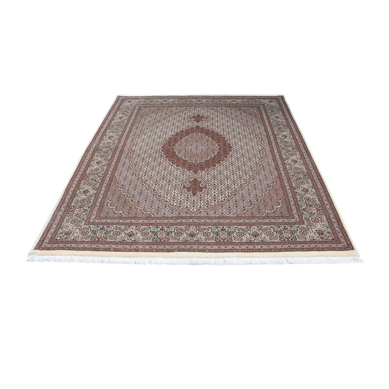 Täbriz - 50 Raj Teppich 150x210cm - Perserteppich - hellbraun