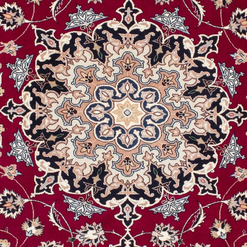 Täbriz - 50 Raj Teppich 153x204cm - Perserteppich - dunkelrot
