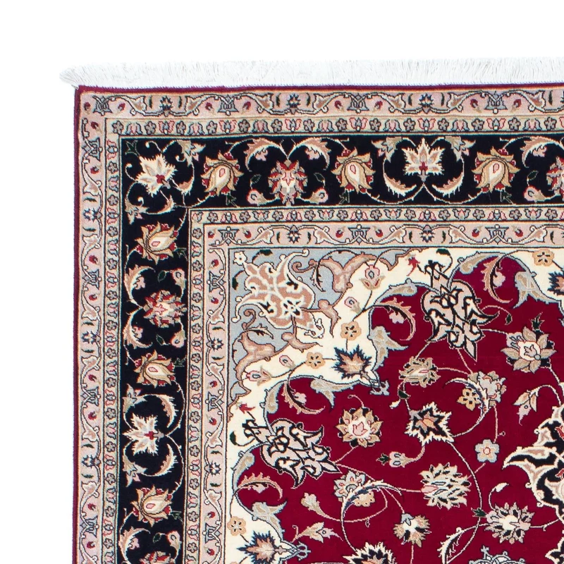 Täbriz - 50 Raj Teppich 153x204cm - Perserteppich - dunkelrot