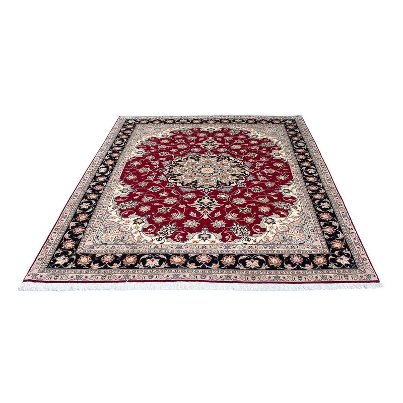 Täbriz - 50 Raj Teppich 153x204cm - Perserteppich - dunkelrot