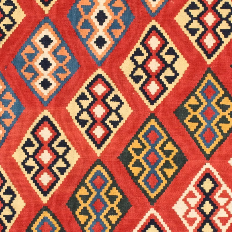 Kelim Fars Teppich 104x105cm - dunkelrot