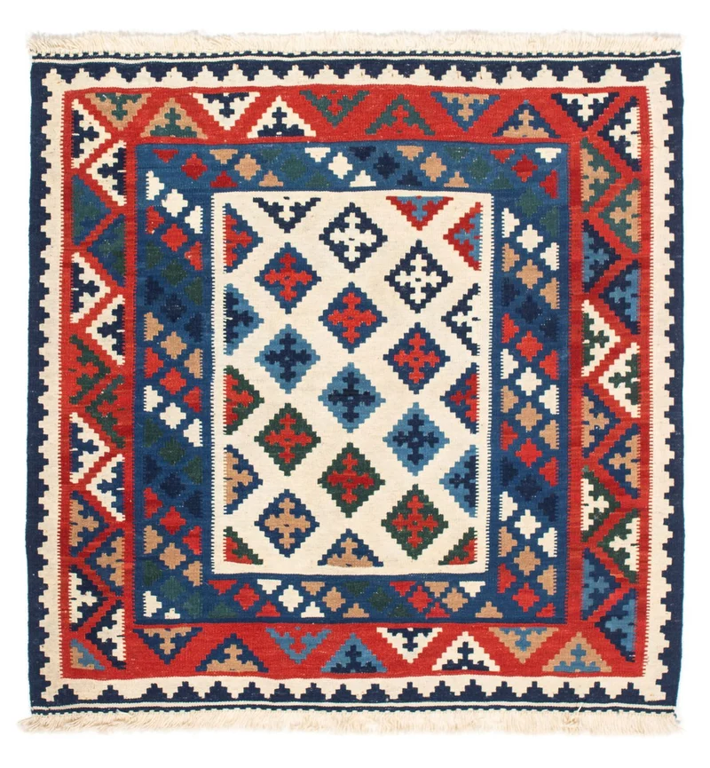 Kelim Fars Teppich 102x104cm - mehrfarbig