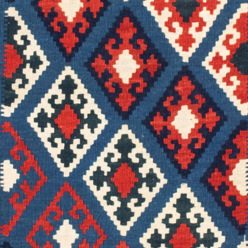 Kelim Fars Teppich 100x104cm - dunkelblau