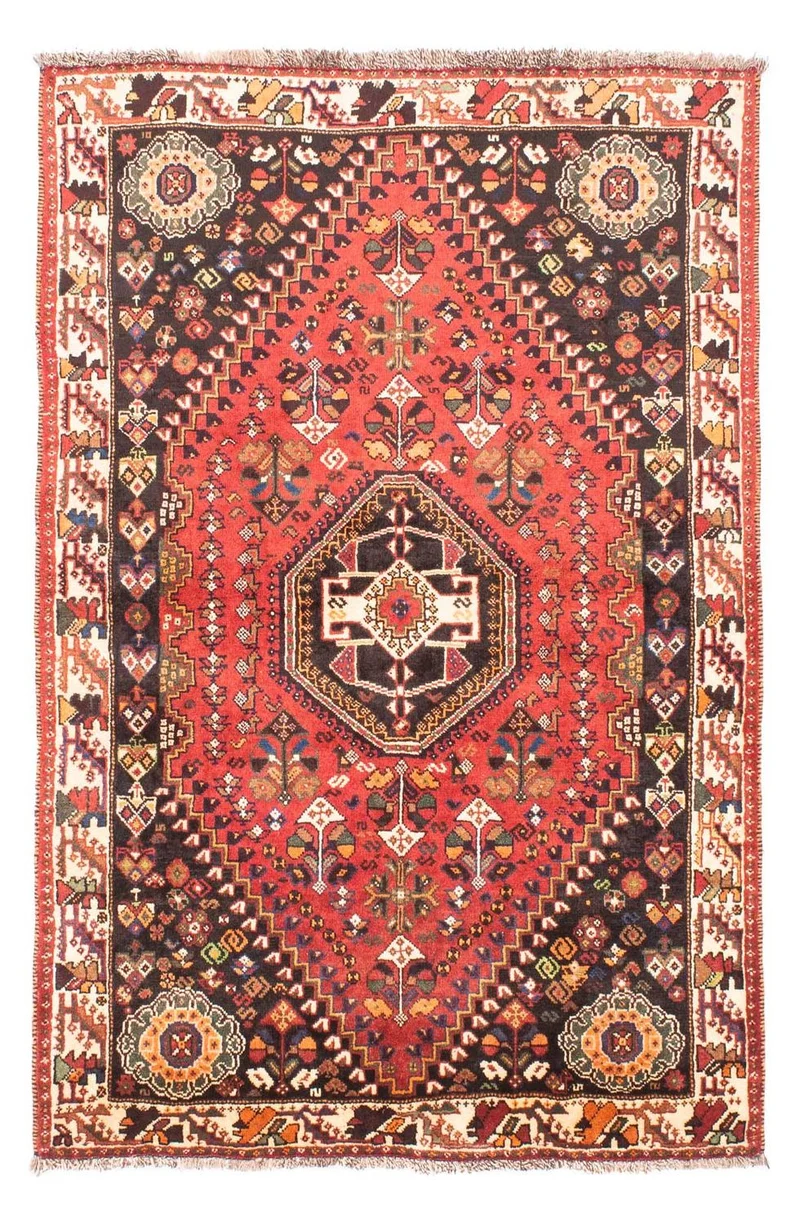 Shiraz Teppich 110x166cm - Perserteppich - dunkelrot