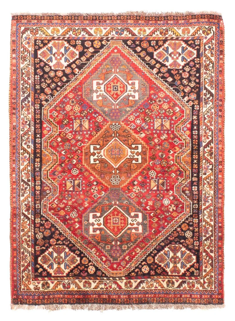 Shiraz Teppich 112x155cm - Perserteppich - rot
