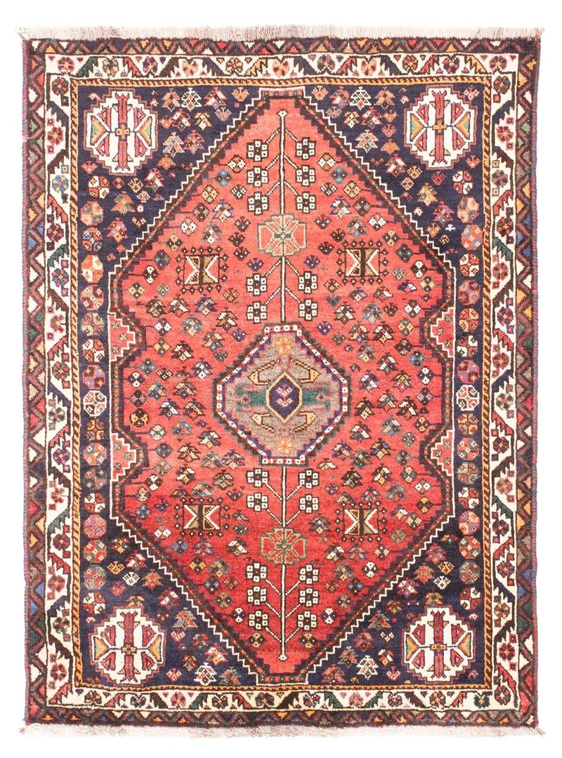 Ghashghai Teppich 106x151cm - Perserteppich - hellrot