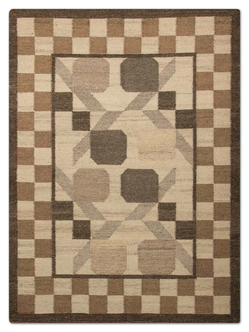 Kelim Modern Teppich 140x200cm - natur
