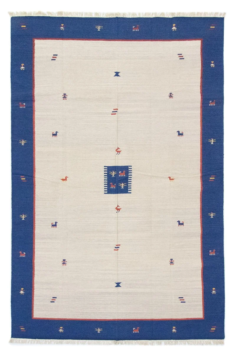 Kelim Modern Teppich 200x300cm - beige