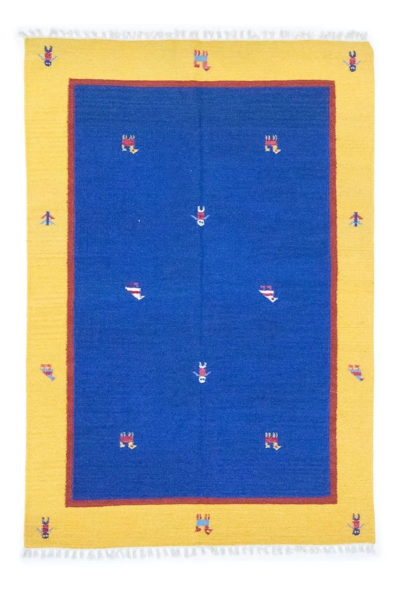 Kelim Modern Teppich 140x200cm - blau