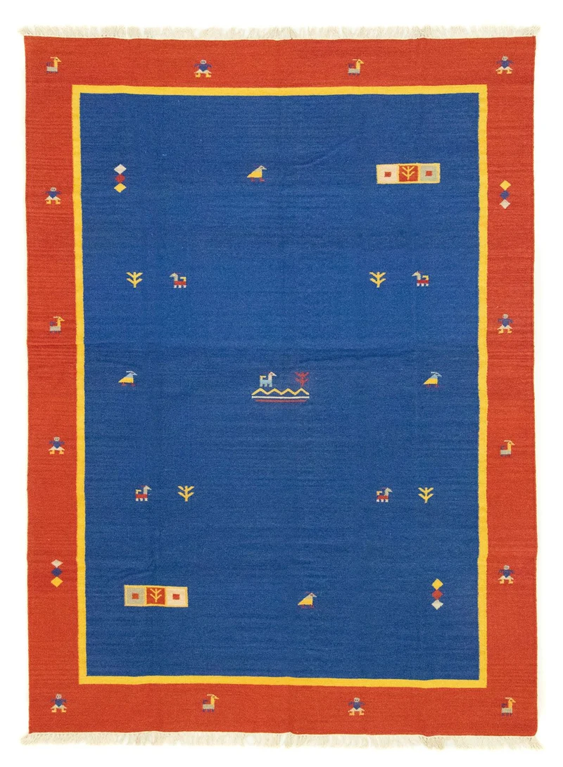 Kelim Modern Teppich 200x300cm - blau