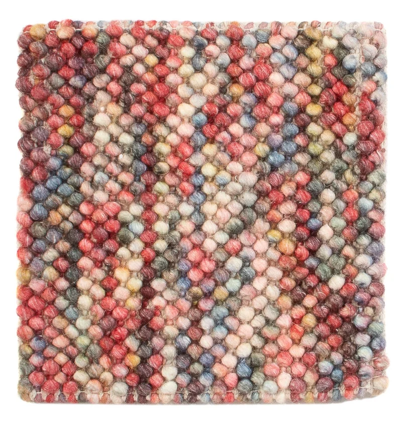 Wollteppich quadratisch - 32 x 32 cm - mehrfarbig