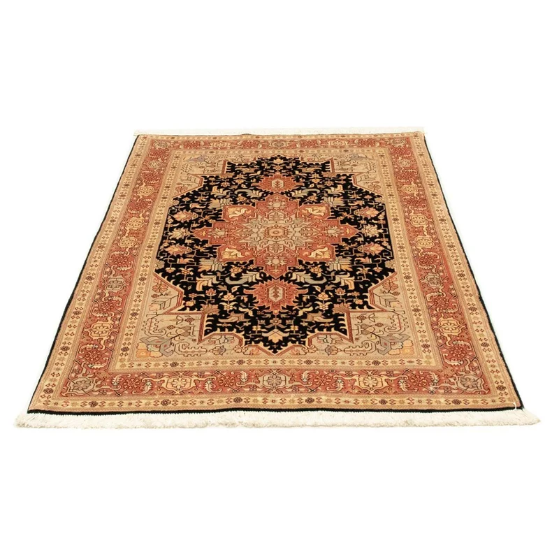 Täbriz - 50 Raj Teppich 101x152cm - Perserteppich - schwarz