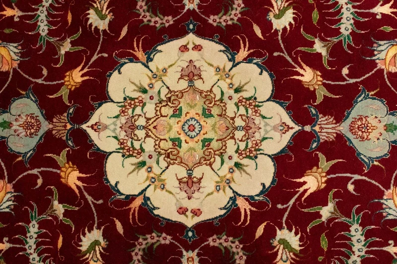 Täbriz - 50 Raj Teppich 100x149cm - Perserteppich - rot