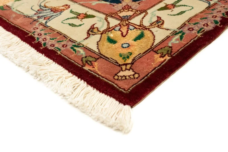 Täbriz - 50 Raj Teppich 100x149cm - Perserteppich - rot
