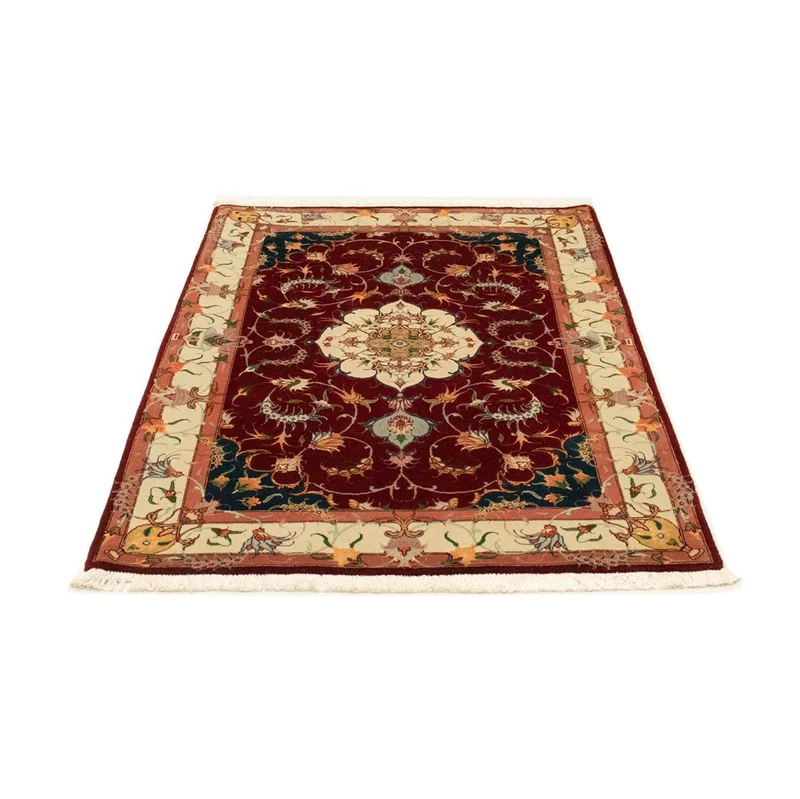 Täbriz - 50 Raj Teppich 100x149cm - Perserteppich - rot