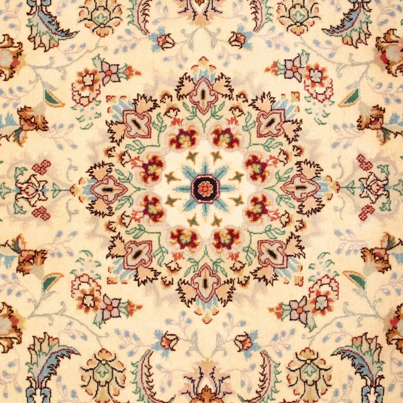 Täbriz - 50 Raj Teppich 102x148cm - Perserteppich - beige