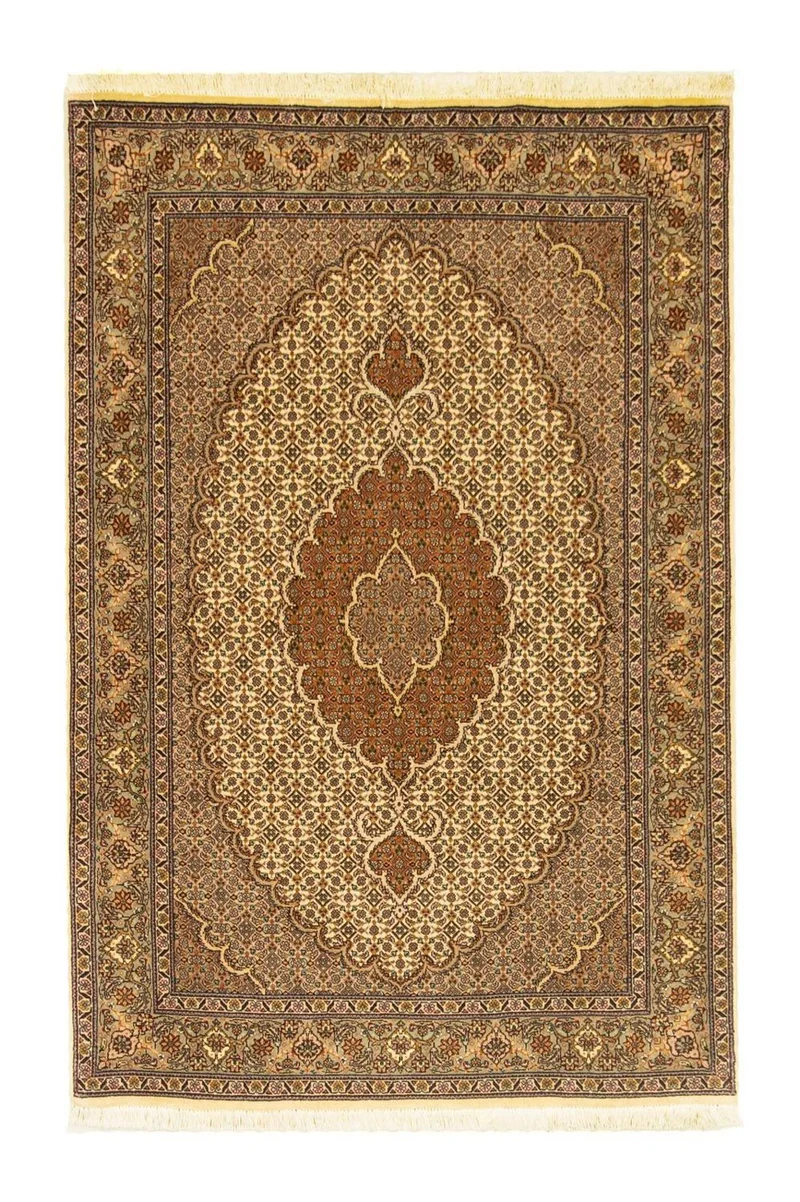 Täbriz - 50 Raj Teppich 102x150cm - Perserteppich - beige