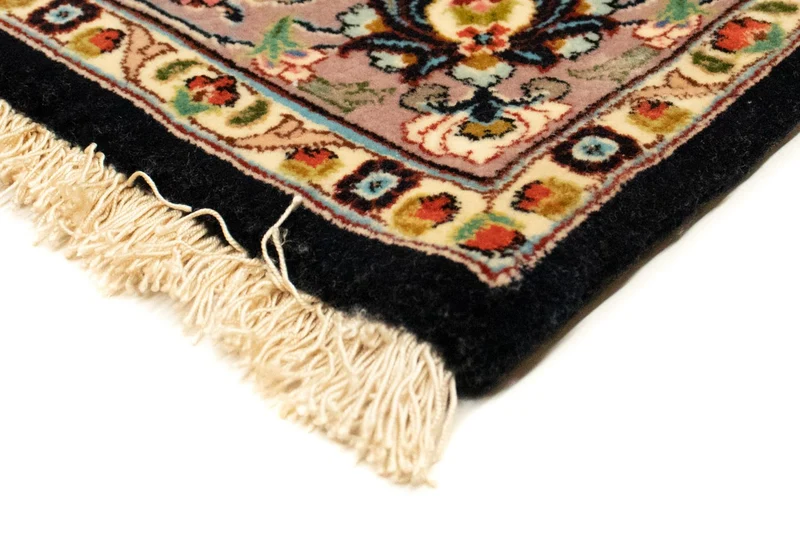 Ghom Teppich 102x156cm - Perserteppich - schwarz