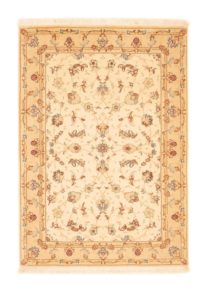 Täbriz - 50 Raj Teppich 100x148cm - Perserteppich - beige