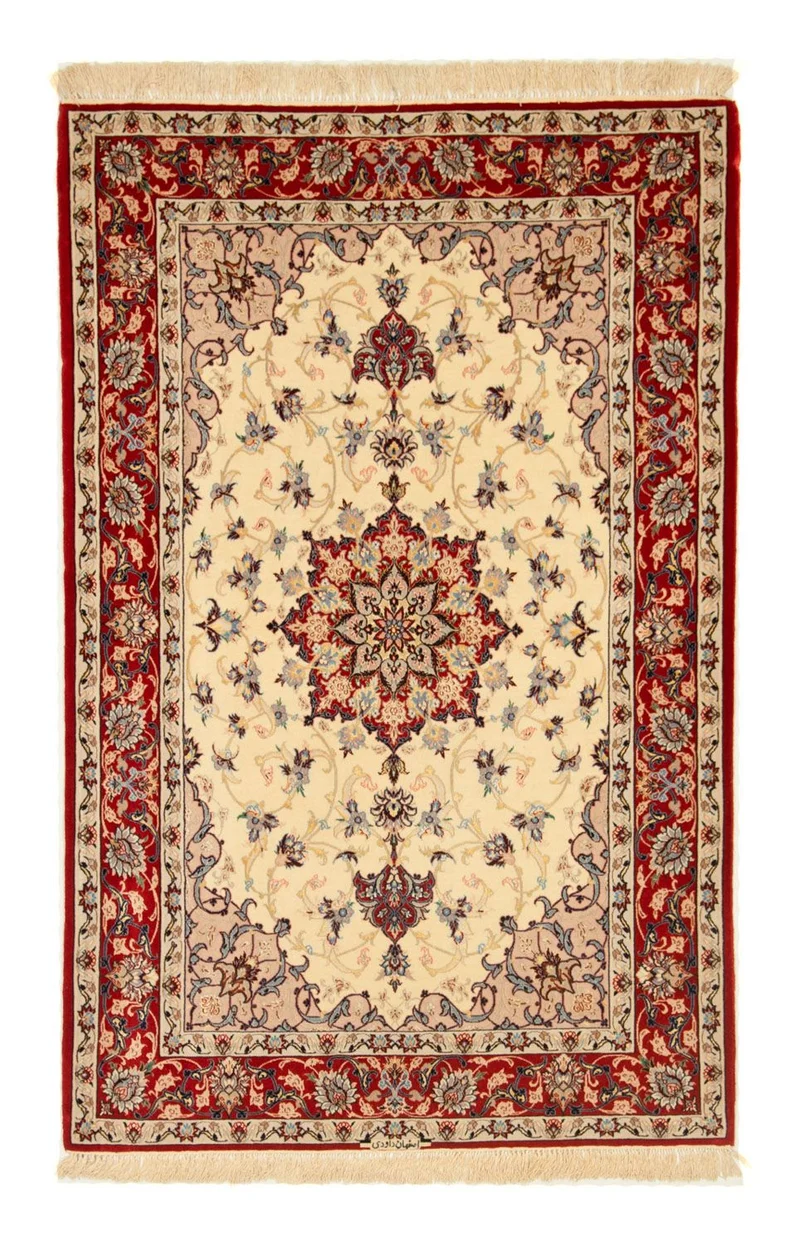 Isfahan Teppich 110x168cm - Perserteppich - beige