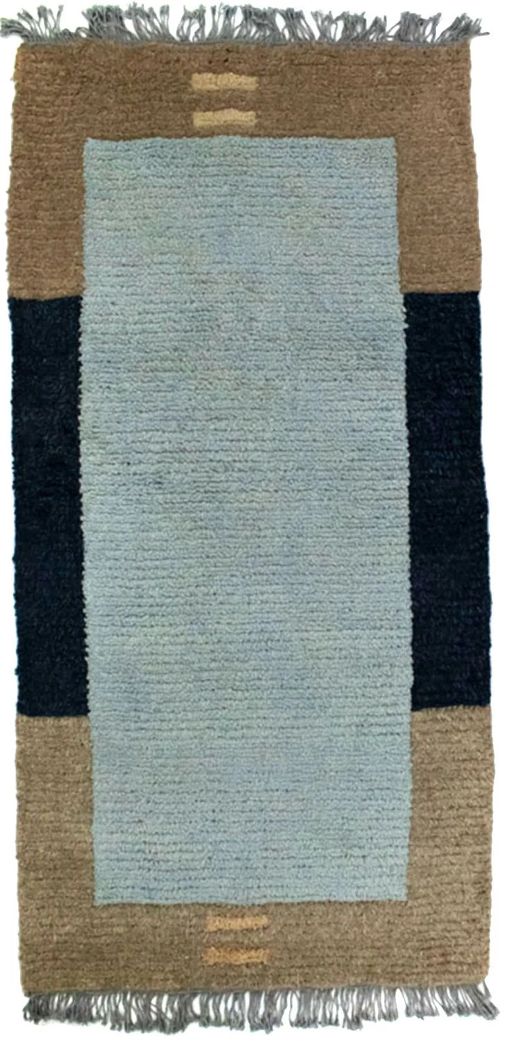 Nepal Teppich 70 x 140 cm - blau
