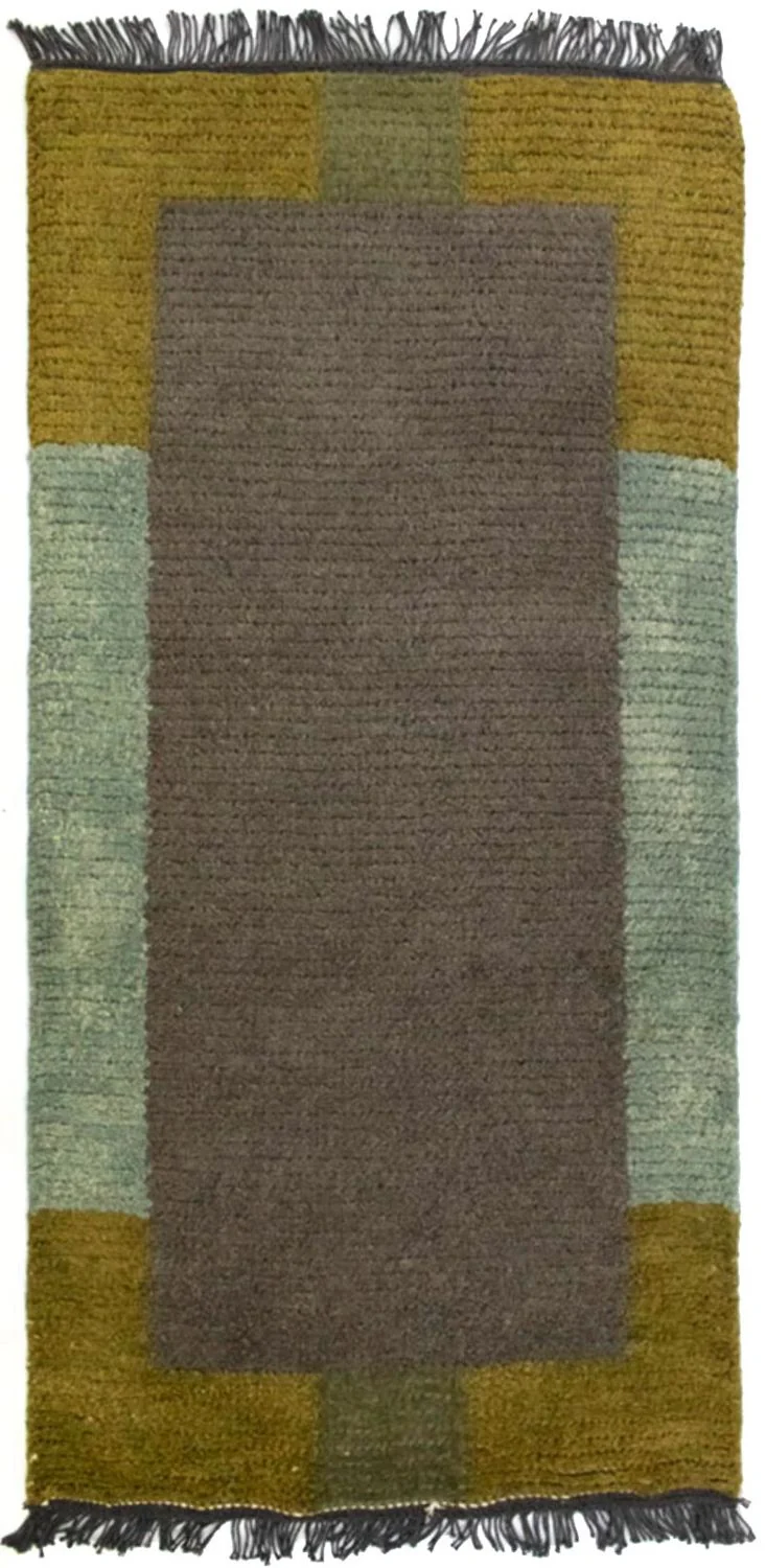 Nepal Teppich 70 x 140 cm - grau